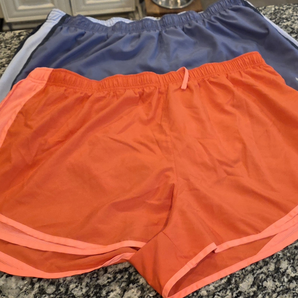 Women's Orange and Blue Athletic Shorts